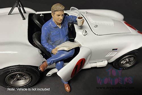 American Diorama Figurine - Sitting Mechanic Figure I (1/18  scale, Blue) 38232