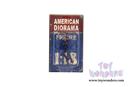 American Diorama Figurine - Sitting Mechanic Figure II (1/18  scale, Blue) 38233