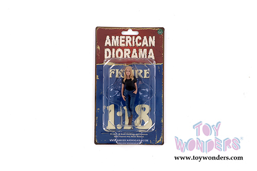 American Diorama Figurine - Car Girl in Tee Rachel Figure (1/18 scale, Black/Blue) 38236