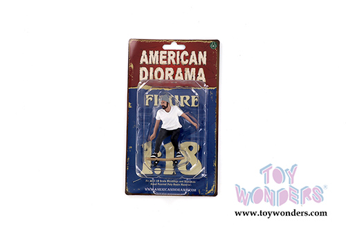 American Diorama Figurine - Skateboarder Figure II (1/18 scale, White/Black) 38241