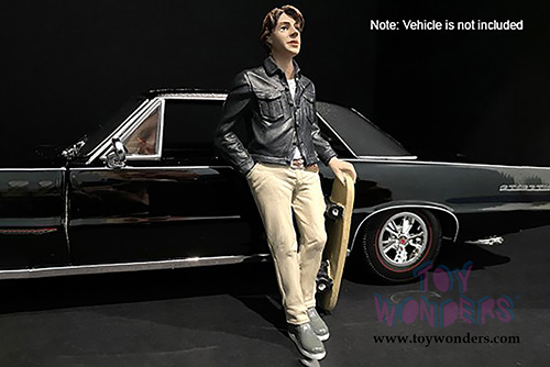 American Diorama Figurine - Skateboarder Figure III (1/18 scale, Beige/Black) 38242