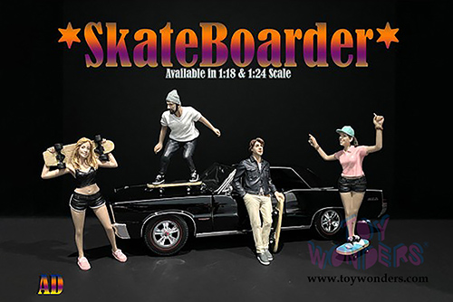 American Diorama Figurine - Skateboarder Figure III (1/18 scale, Beige/Black) 38242