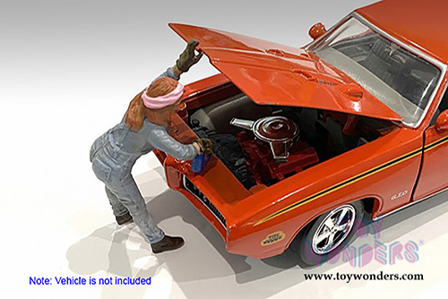 American Diorama Figurine - Retro Female Mechanic II (1/18 scale, Blue) AD-38245