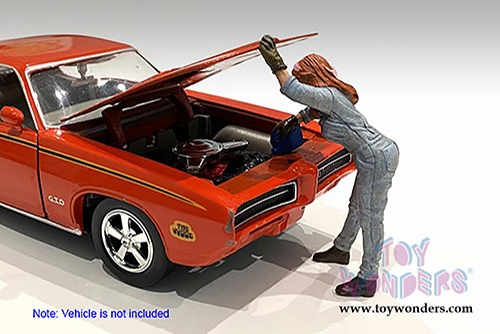American Diorama Figurine - Retro Female Mechanic II (1/18 scale, Blue) AD-38245