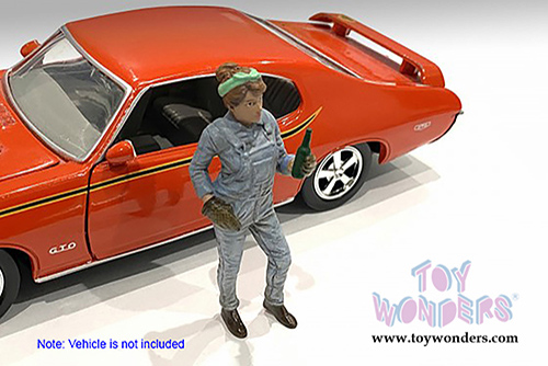American Diorama Figurine - Retro Female Mechanic IV (1/18 scale, Blue) 38247
