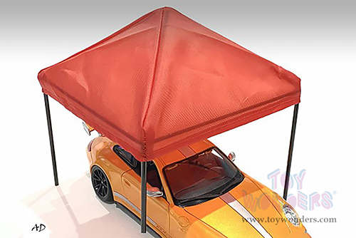 American Diorama Accesories - Canopy Set (1/18 scale, Black Frame with Red Canopy cover) AD-38248