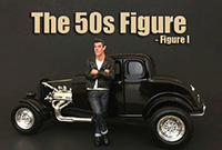 American Diorama Figurine - 50's Style Figure I (1/24  scale, Black/Blue) 38251