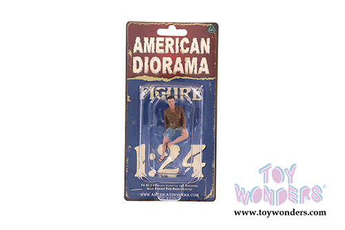 American Diorama Figurine - Seated Couple Series III Figure A (1/24 scale, Blue/Brown) 38317