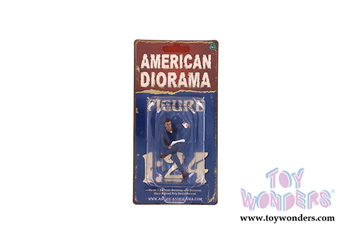 American Diorama Figurine - Sitting Mechanic Figure I (1/24  scale, Blue) 38332