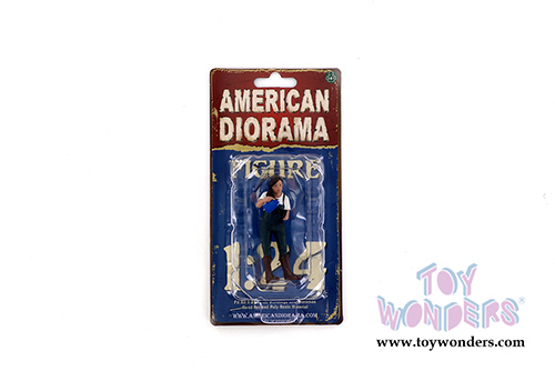 American Diorama Figurine - Car Girl in Tee Kylie Figure (1/24 scale, White/Blue) 38338