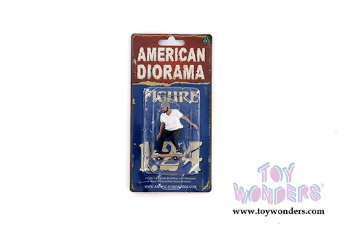 American Diorama Figurine - Skateboarder Figure II (1/24 scale, White/Black) 38341