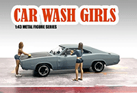 American Diorama Figurine - Car Wash Girls set 2 (Jessica and Jennifer)(2 pc. set, 1/43 scale diecast metal, Asstd.) 38356