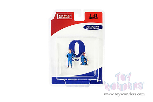 American Diorama Figurines - Mechanic Set II "John and Tony" (Set of 2 figurines, 1/43 scale, Blue) 38358