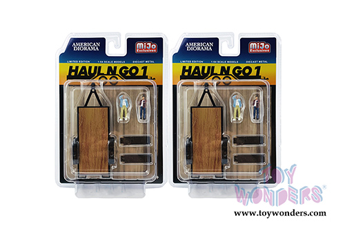 American Diorama/Mijo Exclusives - Haul N Go 1 Set (3 pc. set, 1/64 scale diecast metal, Asstd.) 38377MJ