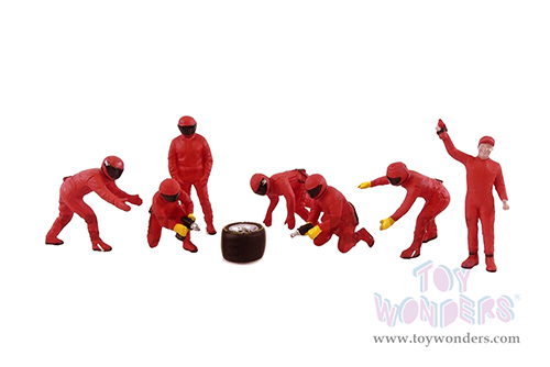 American Diorama Figurines - Formula One F1 Pit Crew Team Red Set III (1/43 scale, Red) 38388