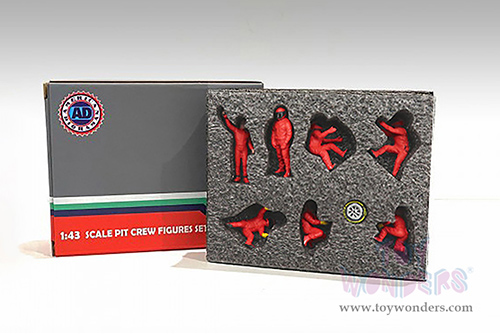 American Diorama Figurines - Formula One F1 Pit Crew Team Red Set III (1/43 scale, Red) 38388
