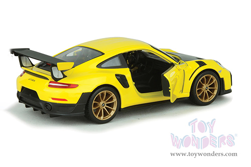 Showcasts® Collectibles - Porsche 911 GT2 RS Hardtop (2018, 1/24 scale diecast model car, Yellow/Black) 38523YL MAP: $22.99