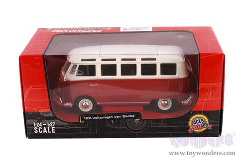 Showcasts® Collectibles - Volkswagen Van "Samba" (1/25 scale diecast model car, Red) 38956R MAP: $22.99