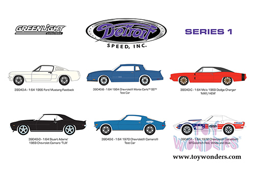 Greenlight - Detroit Speed Inc. Series 1 Assortment (1/64 scale diecast model car, Asstd.) 39040/6