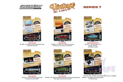 Greenlight - Vintage Ad Cars Series 7 (1/64 scale diecast model car, Asstd.) 39100/48