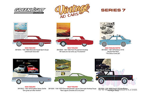 Greenlight - Vintage Ad Cars Series 7 (1/64 scale diecast model car, Asstd.) 39100/48