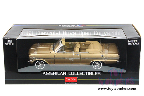 Sun Star USA - Chevrolet Nova Open Convertible (1963, 1/18 scale diecast model car, Saddle Tan) 3975