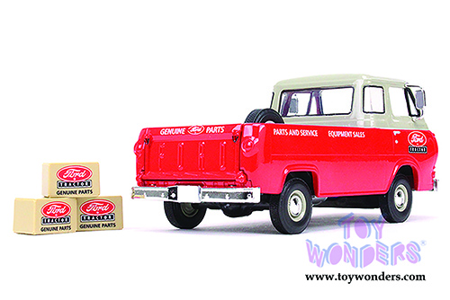 First Gear - Ford Tractor Parts and Service Ford Econoline Pickup with Three Boxes (1960, 1/25 scale diecast model car, Cream/Red) 40-0396