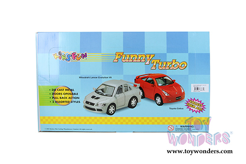 4010/11D Kinsmart Funny Turbo Mitsubishi Lancer Evolution VII Toyota Celica Diecast Model Car