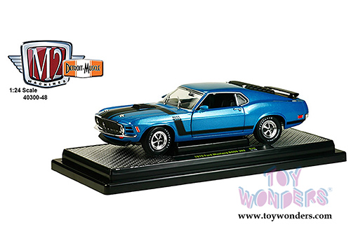 Castline M2 Machines Detroit-Muscle Premium - Ford Mustang Boss 302 Hard Top (1970, 1/24 scale diecast model car, Blue) 40300/48B