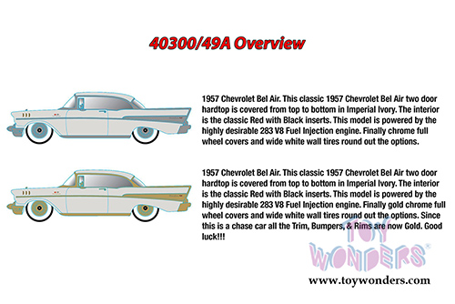 Castline M2 Machines Auto-Thentics - Chevrolet Bel Air Hard Top (1957, 1/24 scale diecast model car, Imperial Ivory) 40300/49A