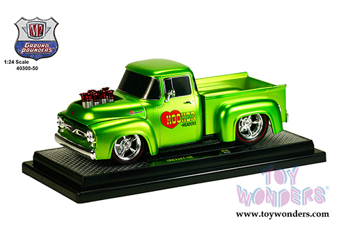 Castline M2 Ground Pounders - Ford F-100 Truck (1956, 1/24 scale diecast model car, Lime Green) 40300/50B