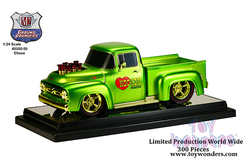 Castline M2 Ground Pounders - Ford F-100 Truck (1956, 1/24 scale diecast model car, Lime Green) 40300/50B