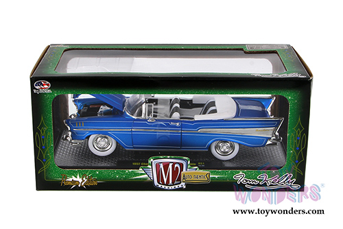 Castline M2 Machines Auto-Thentics - Chevrolet Bel Air Convertible (1957, 1/24 scale diecast model car, Satin Blue) 40300/51A