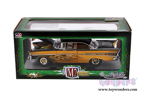 Castline M2 Machines Auto-Thentics - Chevrolet Bel Air Hard Top (1957, 1/24 scale diecast model car, Molten Gold/Black) 40300/51B