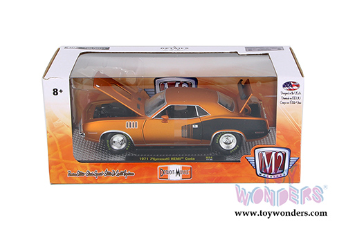 Castline M2 Machines Auto-Thentics | Plymouth Hemi Cuda Hardtop (1971, 1/24 scale diecast model car, Orange) 40300/54B