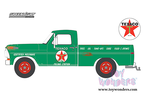 Greenlight - Running on Empty Series 4 | Ford F-100 Texaco Oil (1970, 1/64 scale diecast model car, Green) 41040D/48