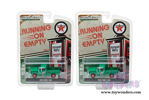 Greenlight - Running on Empty Series 4 | Ford F-100 Texaco Oil (1970, 1/64 scale diecast model car, Green) 41040D/48