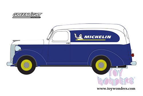 Greenlight - Running on Empty Series 5 | Chevrolet Panel Truck Michelin (1939, 1/64 scale diecast model car, Blue/White) 41050B/48