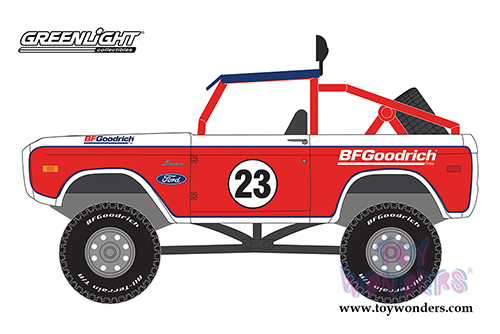 Greenlight - Running on Empty Series 5 | Ford Baja Bronco Off-Road Truck #23 BFGoodrich Tires (1966, 1/64 scale diecast model car, Red/Blue) 41050C/48