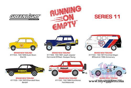 Greenlight - Running on Empty Series 11 (1/64 scale diecast model car, Asstd.) 41110/48