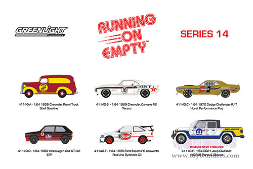Greenlight - Running On Empty Series 14 (1/64 scale diecast model car, Asstd.) 41140/48