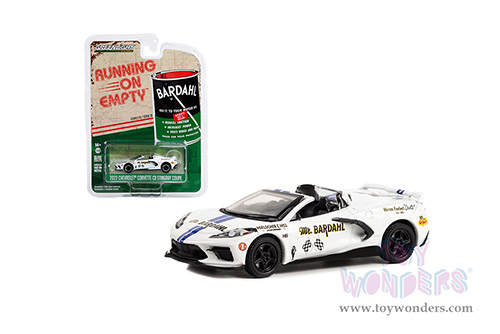Greenlight - Running on Empty Series 15 | Chevrolet&reg; Corvette C8 Stingray Convertible "Mr. Bardahl" (2022, 1/64 scale diecast model car, White with Blue Stripes) 41150B/48