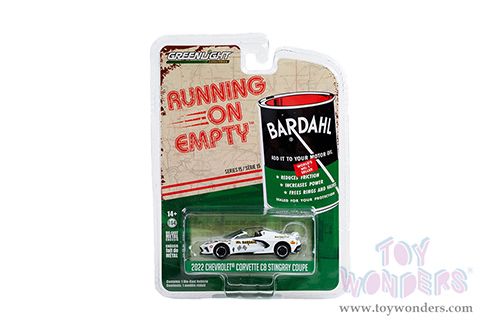 Greenlight - Running on Empty Series 15 | Chevrolet&reg; Corvette C8 Stingray Convertible "Mr. Bardahl" (2022, 1/64 scale diecast model car, White with Blue Stripes) 41150B/48