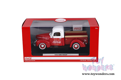 Motor City Coca-Cola - Ford Pickup with Cooler Accessory (1940, 1/24 scale diecast model car, Red/White) 424040