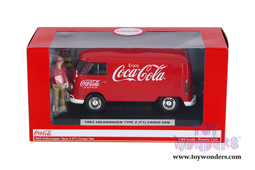 Motor City Coca-Cola - Volkswagen T1 Coca-Cola Cargo Van with Delivery Driver (1963, 1/24 scale diecast model car, Red) 424062 MAP: $49.99