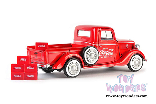Motor City Coca-Cola - Ford Pickup with 6 bottle cartons (1937, 1/24 scale diecast model car, Red) 424065 MAP: $44.99