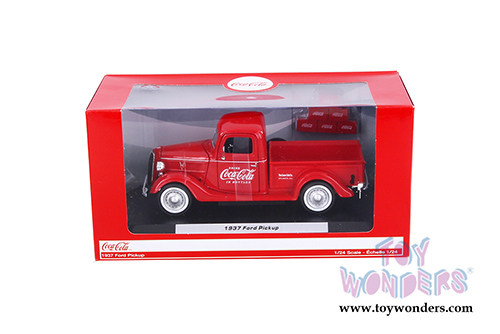 Motor City Coca-Cola - Ford Pickup with 6 bottle cartons (1937, 1/24 scale diecast model car, Red) 424065 MAP: $44.99