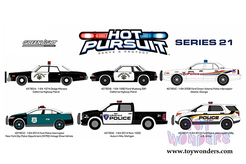 Greenlight - Hot Pursuit Series 21 (1/64 scale diecast model car, Asstd.) 42780/48