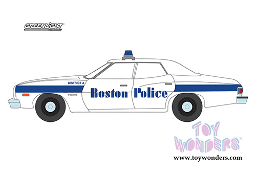 Greenlight - Hot Pursuit Series 26 | Ford Torino Boston Massachusetts Police (1976, 1/64 scale diecast model car, White) 42830A/48