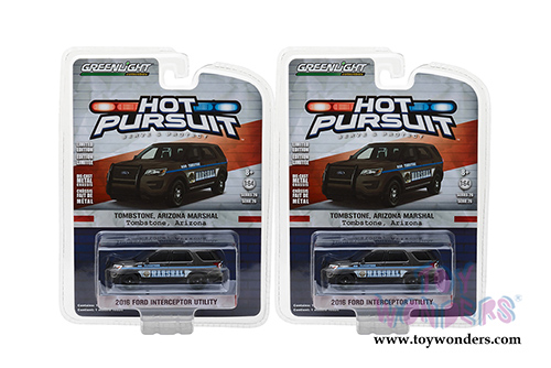 Greenlight - Hot Pursuit Series 26 | Ford Interceptor Utility Tombstone, Arizona Marshal (2016, 1/64 scale diecast model car, Black) 42830E/48